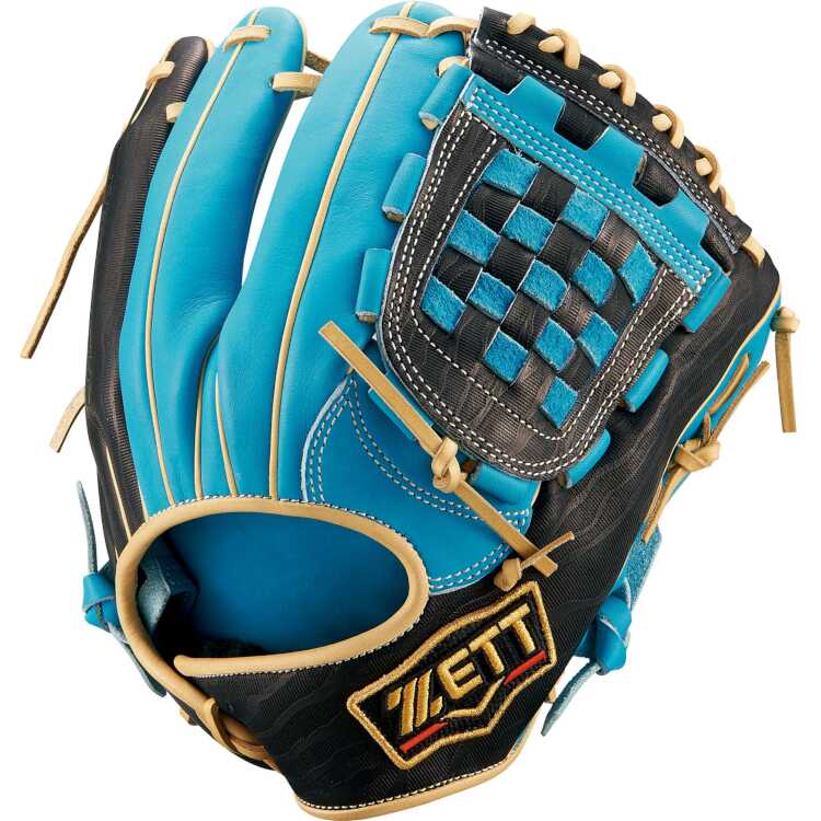 軟式野球グラブ 内野手用 二塁手・遊撃手用 プロステイタス 挟み捕りタイプ LH（右投げ用） サックス×ブラック #BRGB32250-4119