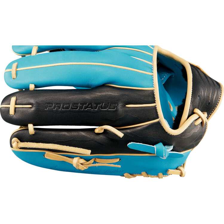 軟式野球グラブ 内野手用 二塁手・遊撃手用 プロステイタス 挟み捕りタイプ LH（右投げ用） サックス×ブラック #BRGB32250-4119