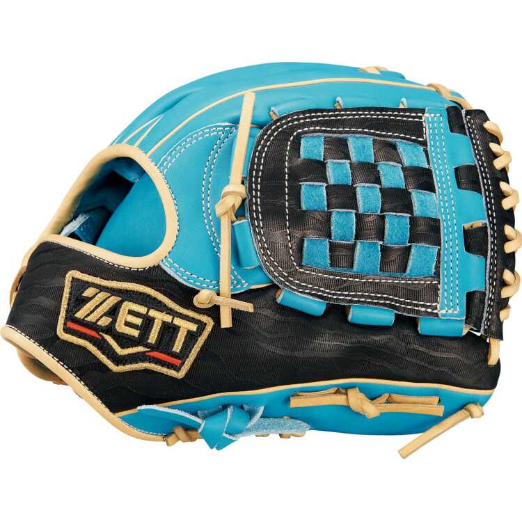 軟式野球グラブ 内野手用 二塁手・遊撃手用 プロステイタス 挟み捕りタイプ LH（右投げ用） サックス×ブラック #BRGB32250-4119