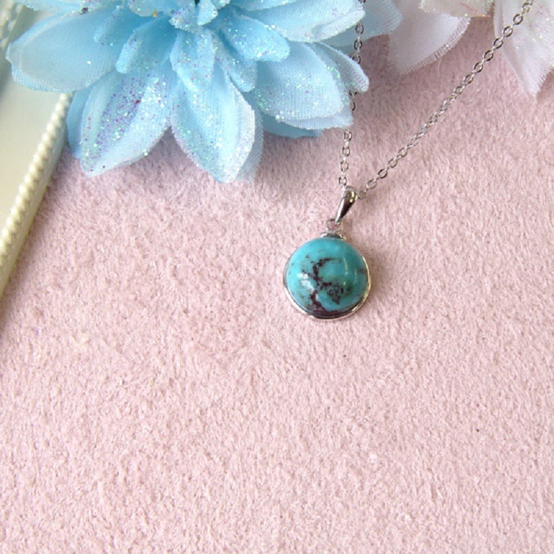 ターコイズ(トルコ石)シンプルデザインペンダントネックレス 5.0カラット一粒ストーン!12月誕生石ターコイズ ターコイズ(トルコ石)シンプルデザインペンダントネックレス 5.0カラット一粒ストーン!12月誕生石ターコイズ