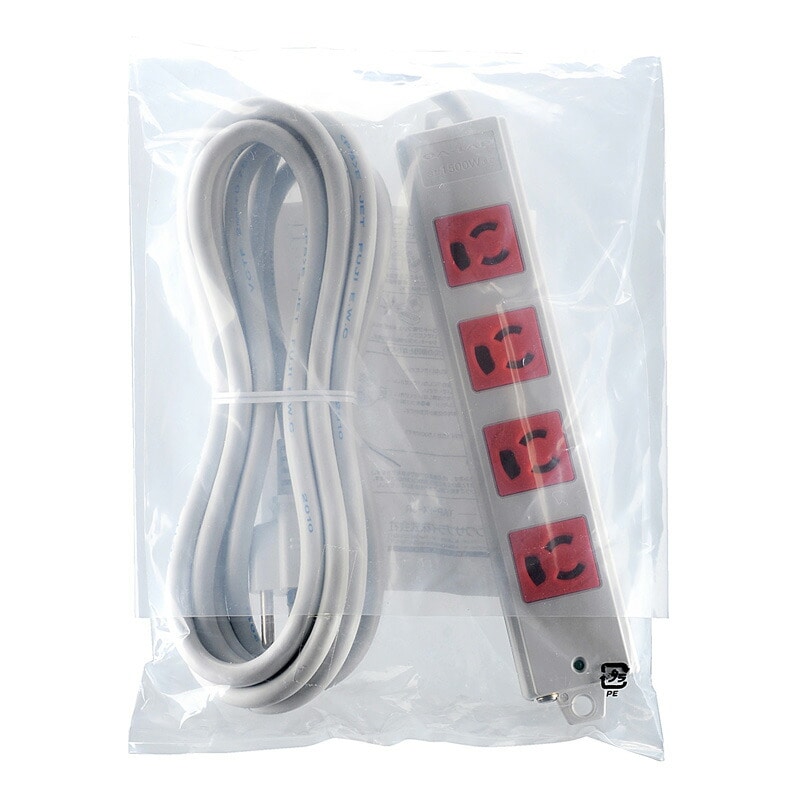 （まとめ買い）工事物件タップ赤 3P 4個口 3m TAP-K4-3R [x3]