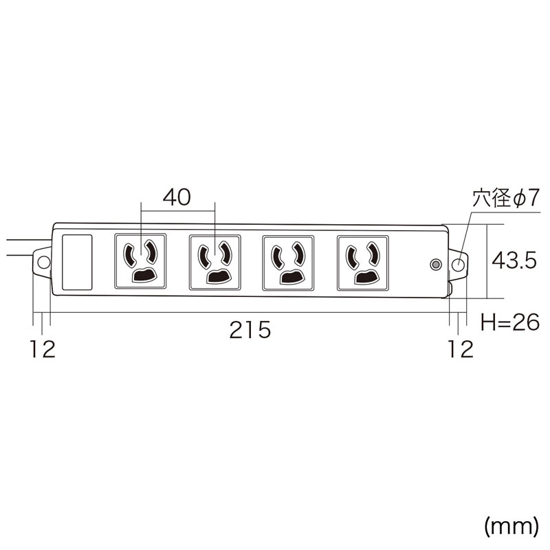 （まとめ買い）工事物件タップ赤 3P 4個口 3m TAP-K4-3R [x3]