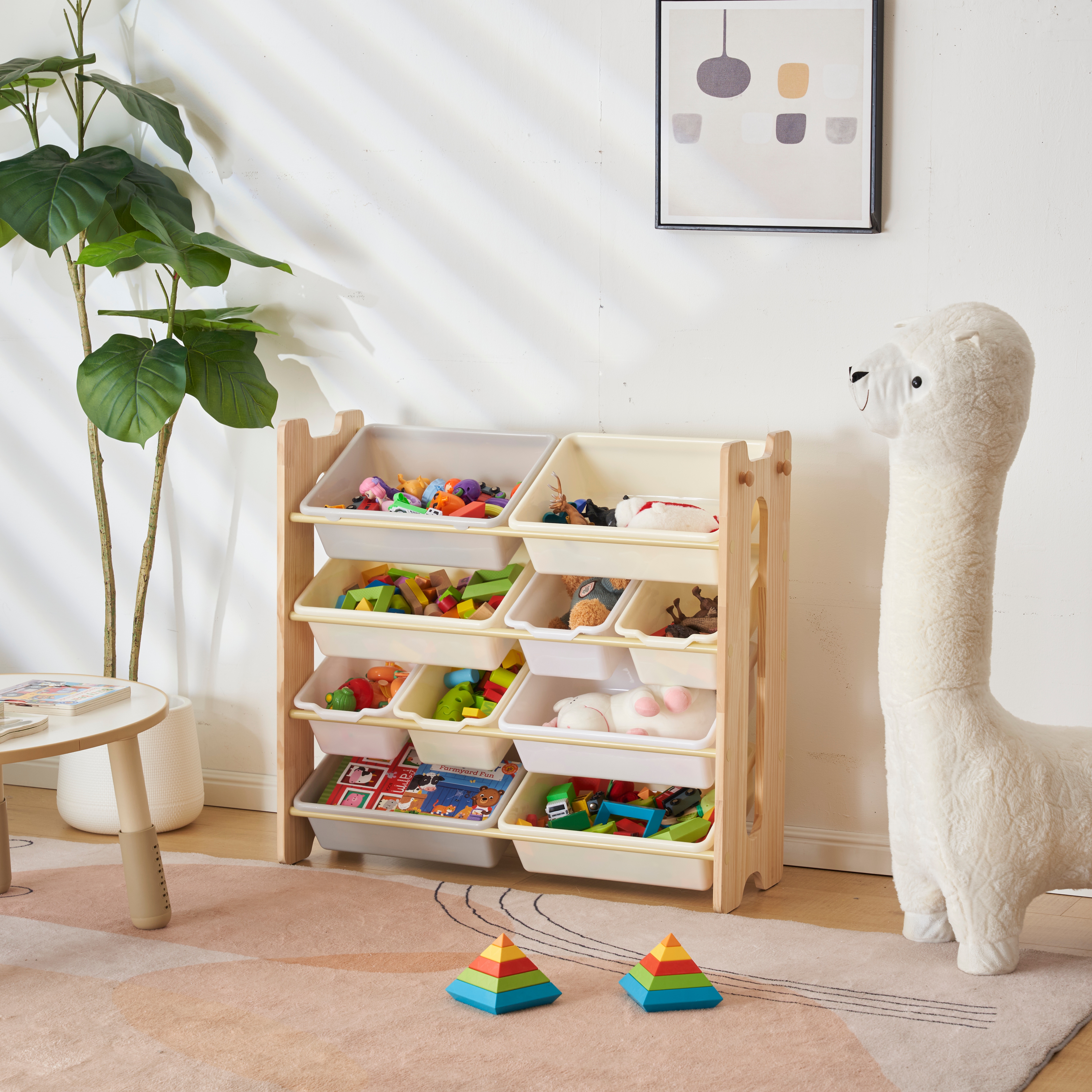 国内発送&品質保証】【人気商品】おもちゃ収納4段ラック 子ども用家具