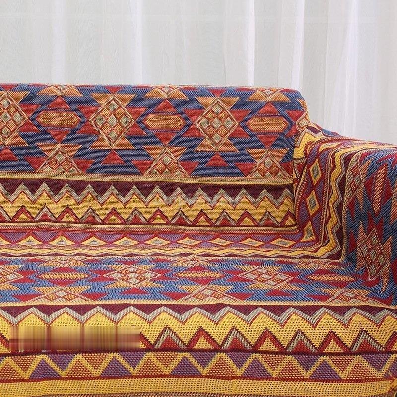 柄切替え 洗える 掛け布団 ソファー毛布 厚手 綿の糸編み上げ ブランケット 三層 タペストリー オ