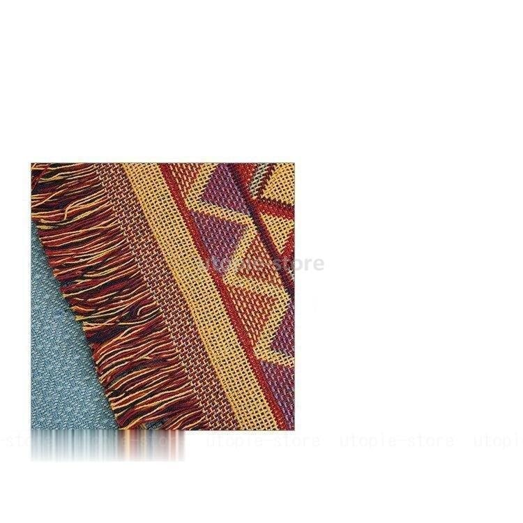 柄切替え 洗える 掛け布団 ソファー毛布 厚手 綿の糸編み上げ ブランケット 三層 タペストリー オ