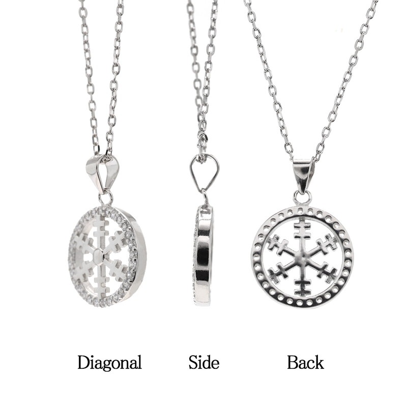 S925 雪 雪華 輪 ネックレス 銀 [fhns006-silver]