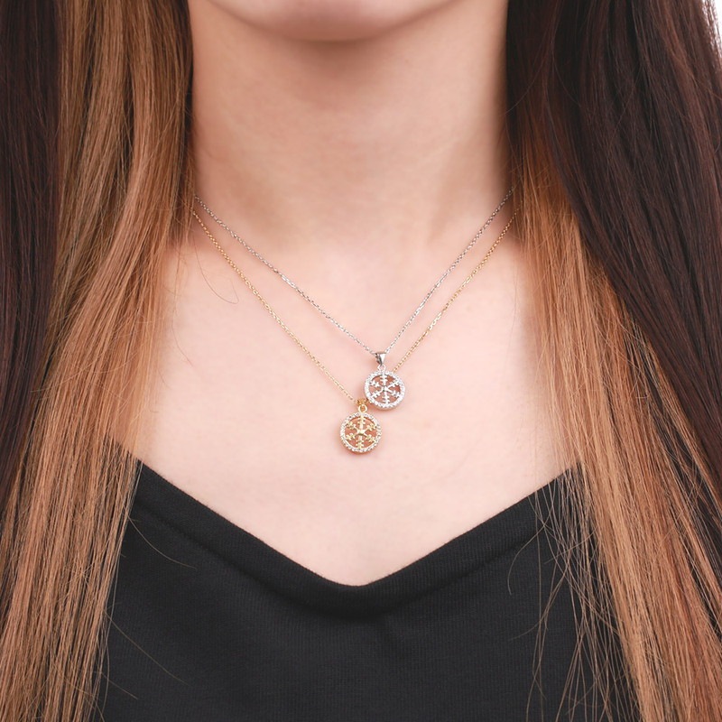 S925 雪 雪華 輪 ネックレス 銀 [fhns006-silver]