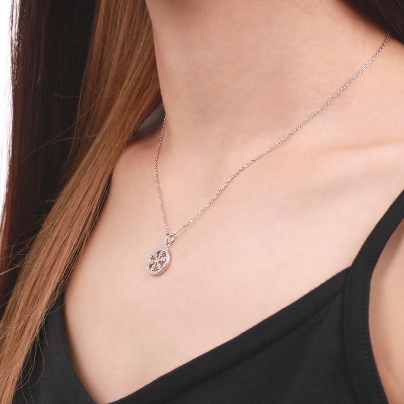 S925 雪 雪華 輪 ネックレス 銀 [fhns006-silver]