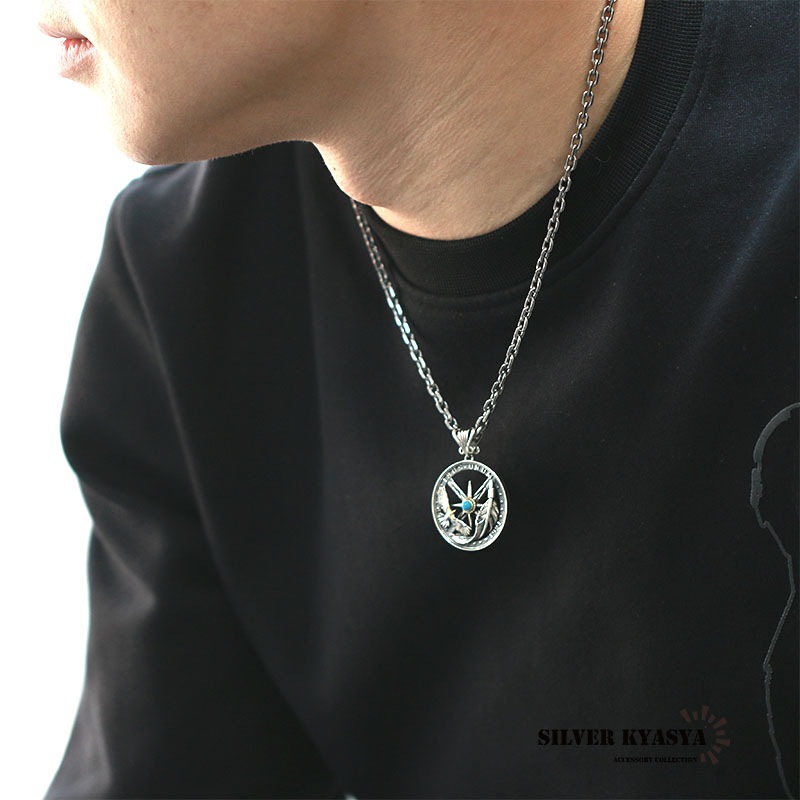 センターお シルバー925 メンズバッグ シューズ 小物 シルバーコインネックレス ボックス