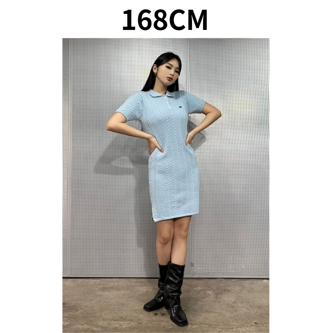 クーポン贈呈/ VL LOGO KNIT OPS /半袖/韓国ファッション/ ワンピース/ドレス クーポン贈呈/ VL LOGO KNIT OPS /半袖/韓国ファッション/ ワンピース/ドレス