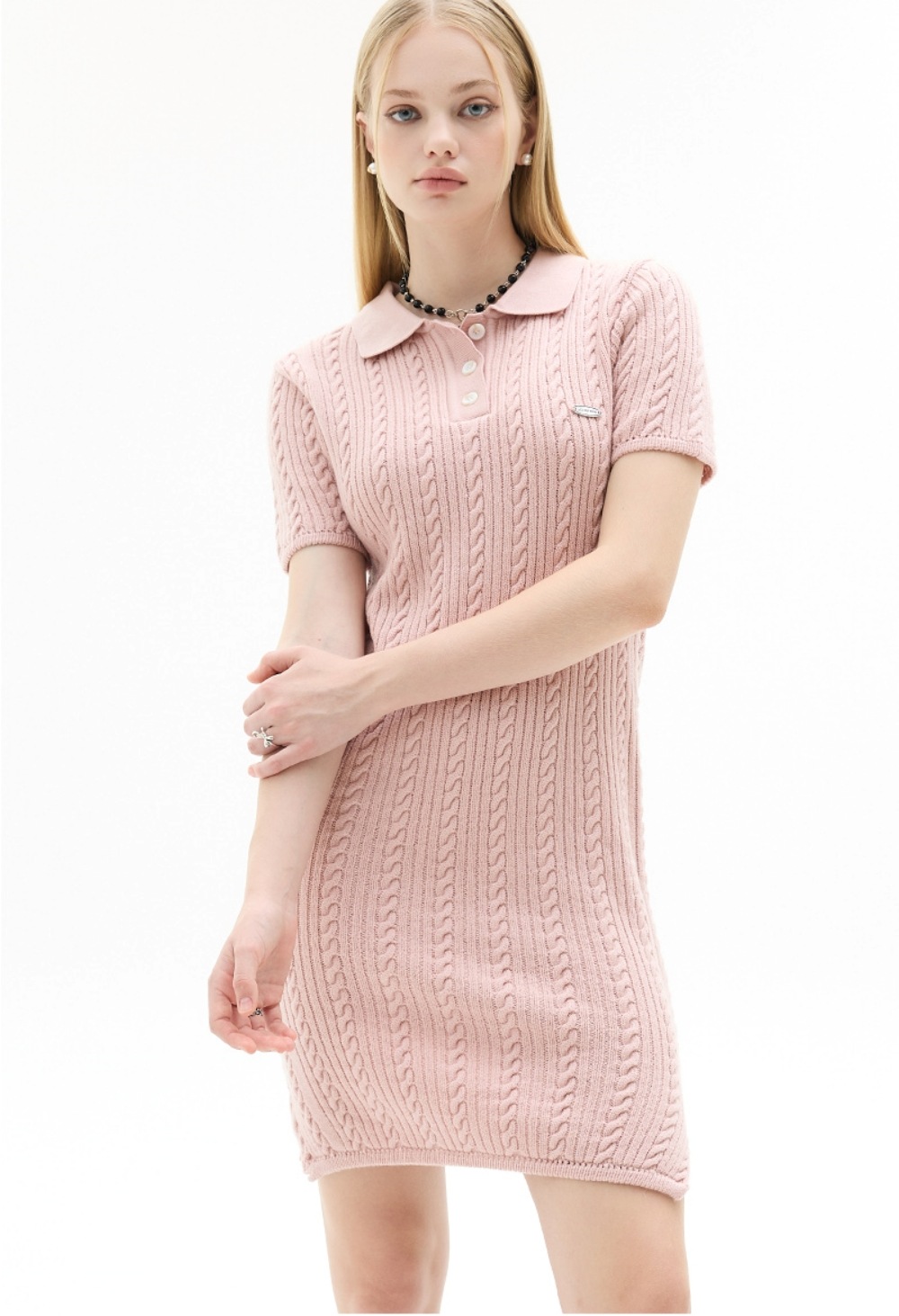 クーポン贈呈/ VL LOGO KNIT OPS /半袖/韓国ファッション/ ワンピース/ドレス クーポン贈呈/ VL LOGO KNIT OPS /半袖/韓国ファッション/ ワンピース/ドレス