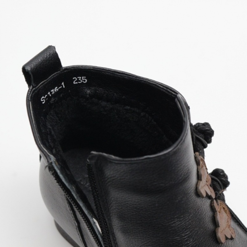 (Ninaspari) ダブルカバーボタン付き牛革アンクル (Ninaspari) ダブルカバーボタン付き牛革アンクル