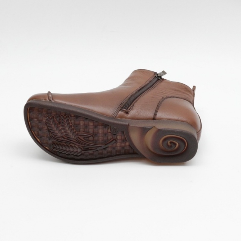 (Ninaspari) ダブルカバーボタン付き牛革アンクル (Ninaspari) ダブルカバーボタン付き牛革アンクル