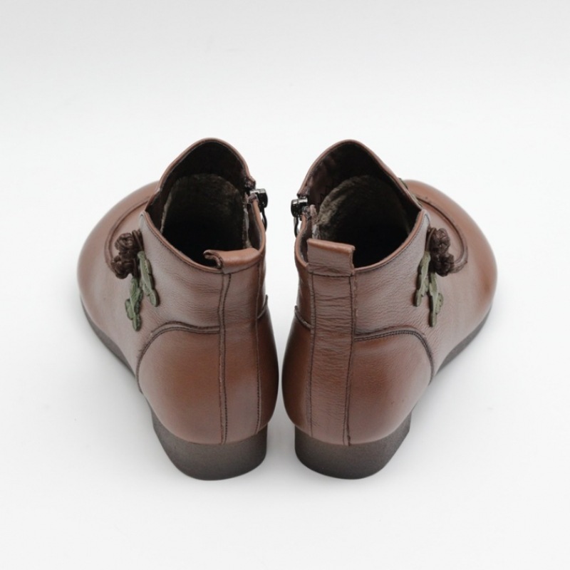 (Ninaspari) ダブルカバーボタン付き牛革アンクル (Ninaspari) ダブルカバーボタン付き牛革アンクル