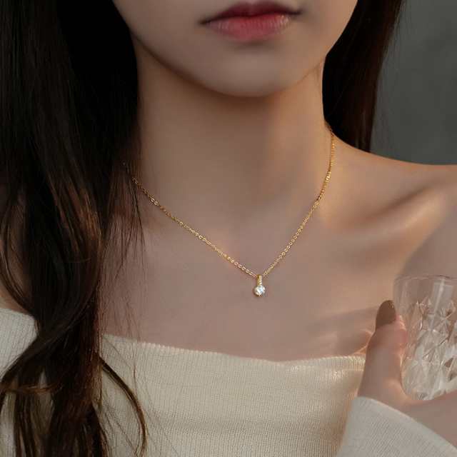 モアサナイト ネックレス レディース プレゼント 女性 ブランド MomentWish] モアサナイト ネックレス レディース 1-2カラット