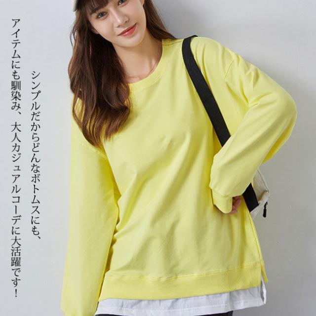 トレーナー スウェット プルオーバー 秋新作 新作 レディース 長袖 フェイクレイヤード 送料無料 大きいサイズ 秋冬 トップス ゆったり 韓国風 ビッグシルエット オーバーサイズ おしゃれ ド トレーナー スウェット プルオーバー 秋新作 新作 レディース 長袖 フェイクレイヤード 送料無料 大きいサイズ 秋冬 トップス ゆったり 韓国風 ビッグシルエット オーバーサイズ おしゃれ ド