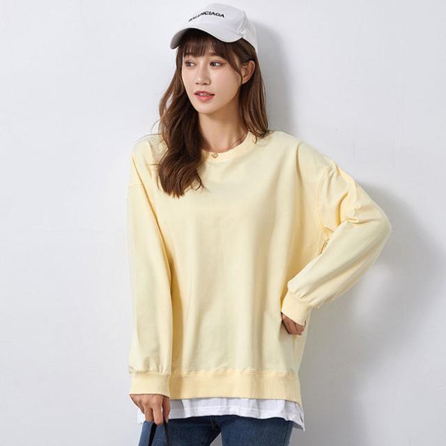 トレーナー スウェット プルオーバー 秋新作 新作 レディース 長袖 フェイクレイヤード 送料無料 大きいサイズ 秋冬 トップス ゆったり 韓国風 ビッグシルエット オーバーサイズ おしゃれ ド トレーナー スウェット プルオーバー 秋新作 新作 レディース 長袖 フェイクレイヤード 送料無料 大きいサイズ 秋冬 トップス ゆったり 韓国風 ビッグシルエット オーバーサイズ おしゃれ ド