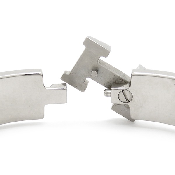 エルメス HERMES ブレスレット クリックH PM メタル エナメル ブルー×シルバー シルバー金具 Hブレス 水色 【箱】【中古】