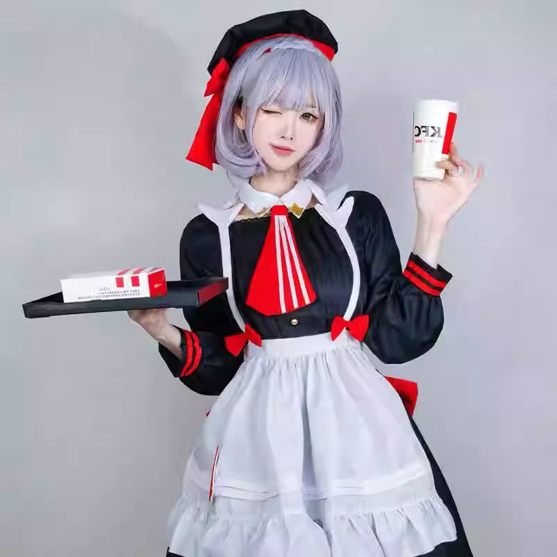 高品質 原神ノエルコス服 Kfcリンケージメイド服セクシードレスlサイズ 高品質 原神ノエルコス服 Kfcリンケージメイド服セクシードレスlサイズ
