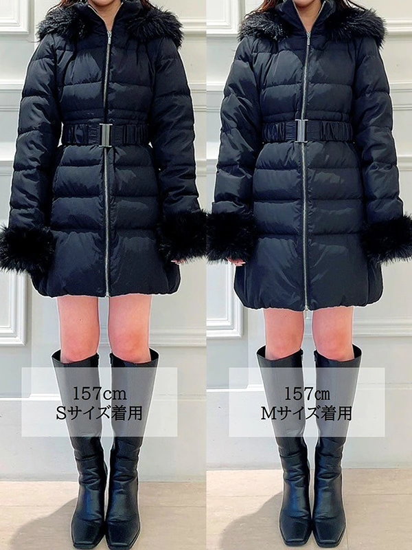 リゼクシー RESEXXY フード付ダウンコート Sサイズ ホワイト