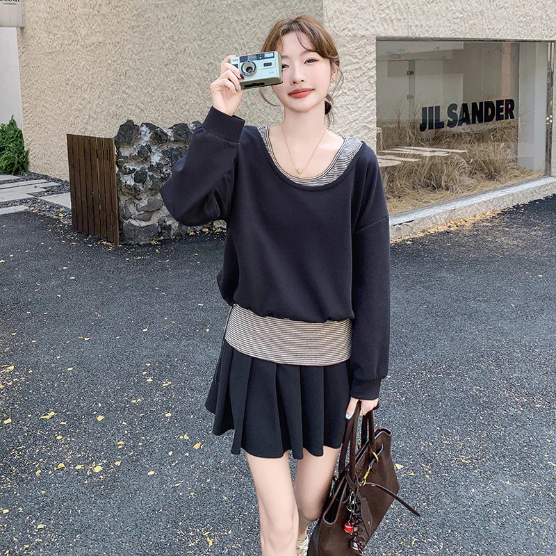 ベストセータープリーツスカートスリーピース2024新しいクールな座綱姉妹ファッションレジャースーツスカートの韓国語版 ベストセータープリーツスカートスリーピース2024新しいクールな座綱姉妹ファッションレジャースーツスカートの韓国語版