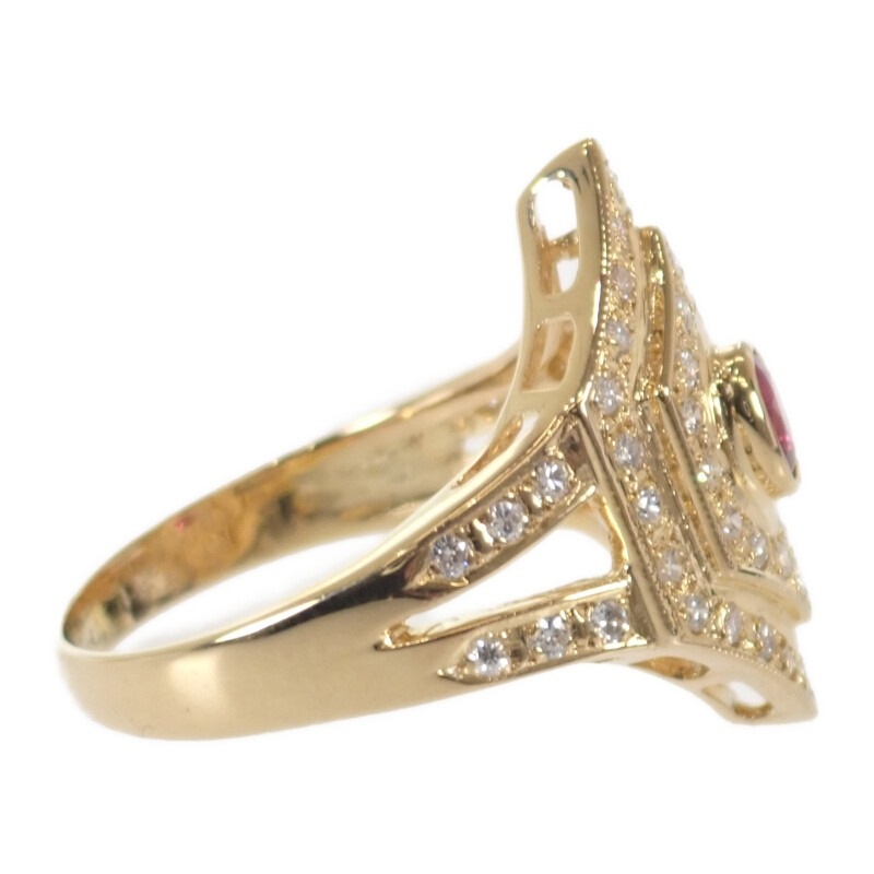 【no brand】K18YG デザインジュエリー リング K18イエローゴールド 11号 ルビー ダイヤモンド レディース 【no brand】K18YG デザインジュエリー リング K18イエローゴールド 11号 ルビー ダイヤモンド レディース