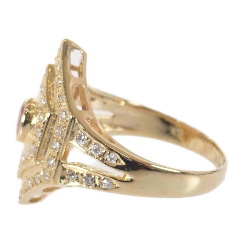 【no brand】K18YG デザインジュエリー リング K18イエローゴールド 11号 ルビー ダイヤモンド レディース 【no brand】K18YG デザインジュエリー リング K18イエローゴールド 11号 ルビー ダイヤモンド レディース