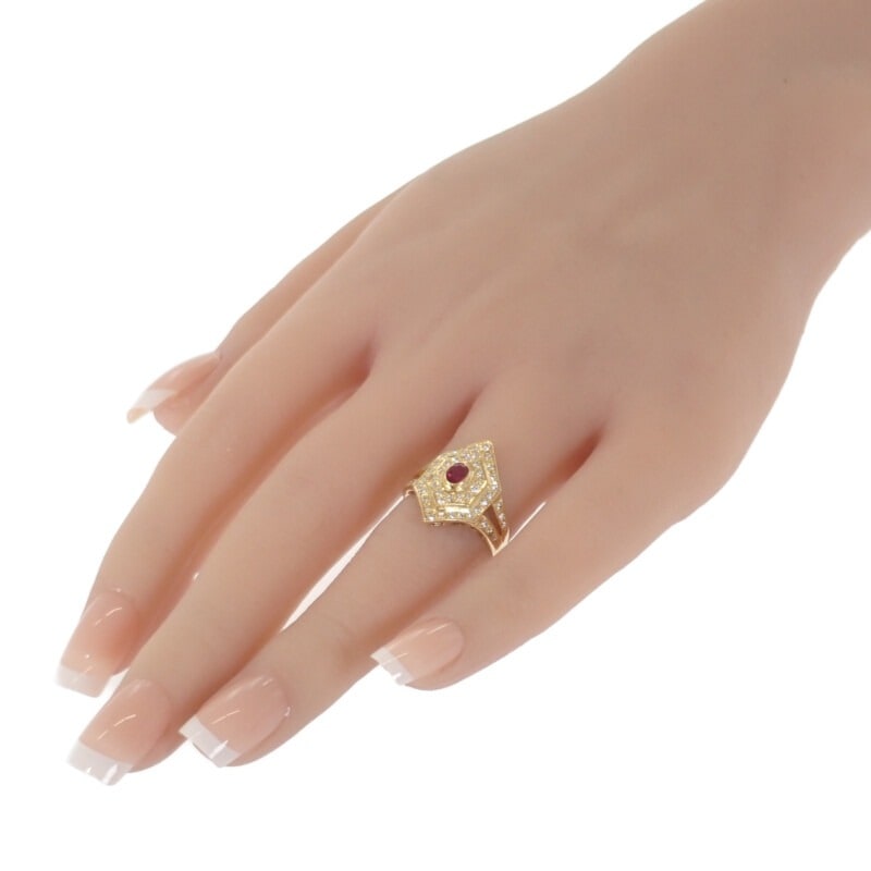 【no brand】K18YG デザインジュエリー リング K18イエローゴールド 11号 ルビー ダイヤモンド レディース 【no brand】K18YG デザインジュエリー リング K18イエローゴールド 11号 ルビー ダイヤモンド レディース