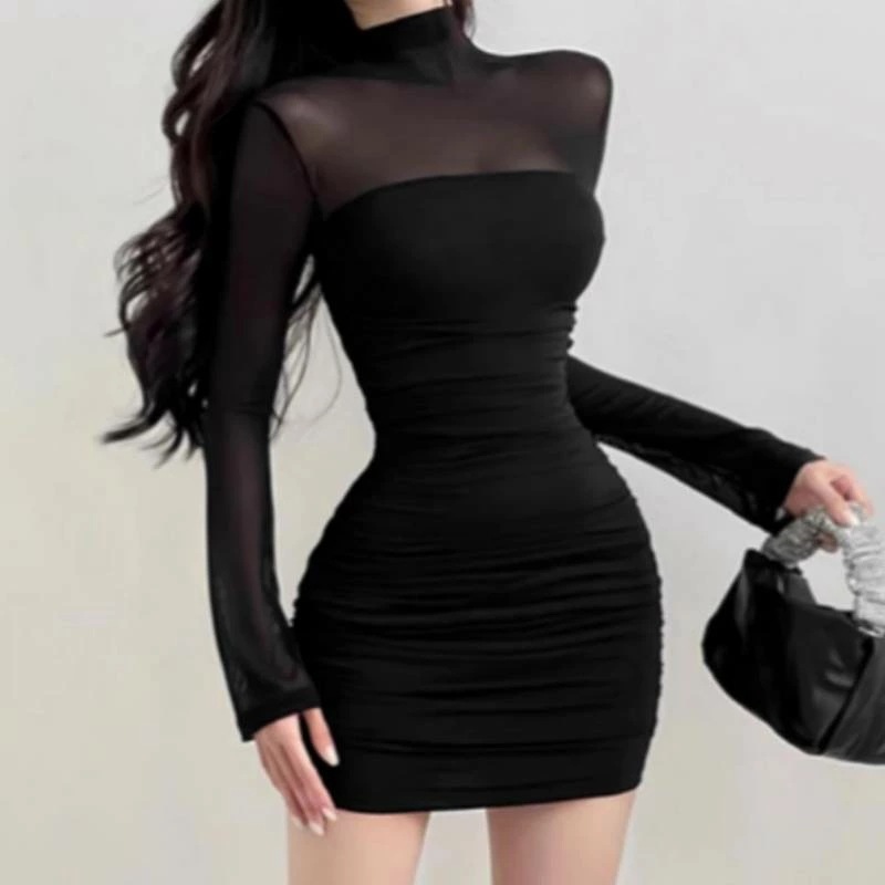 【送料無料】細身 スリム タイト ハイネック 萌袖 長袖 ショート ミニ ミニスカート タイトスカート ドレス ワンピース スカート レディース 【送料無料】細身 スリム タイト ハイネック 萌袖 長袖 ショート ミニ ミニスカート タイトスカート ドレス ワンピース スカート レディース