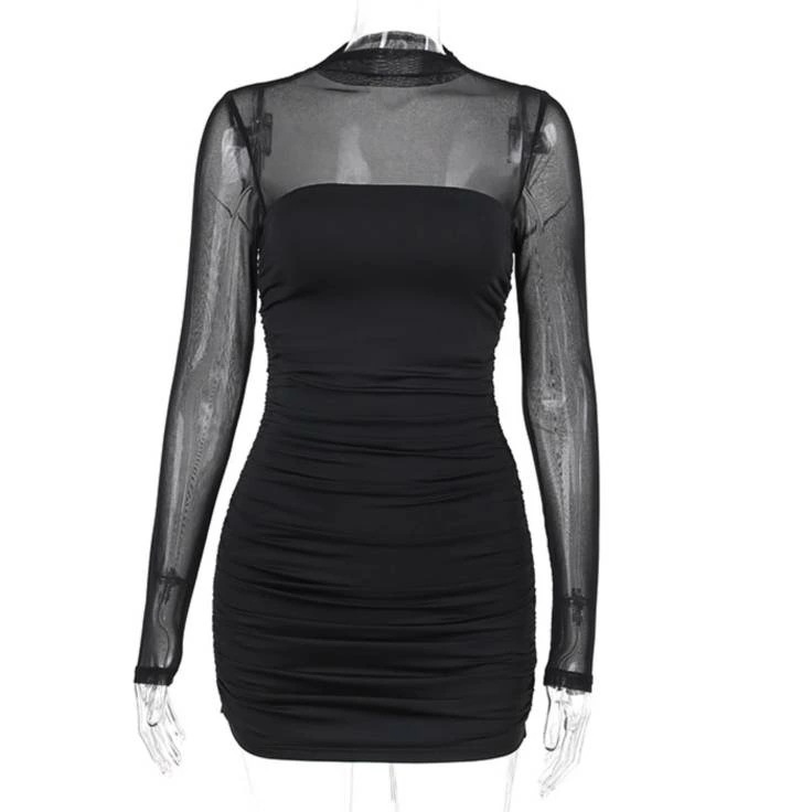 【送料無料】細身 スリム タイト ハイネック 萌袖 長袖 ショート ミニ ミニスカート タイトスカート ドレス ワンピース スカート レディース 【送料無料】細身 スリム タイト ハイネック 萌袖 長袖 ショート ミニ ミニスカート タイトスカート ドレス ワンピース スカート レディース