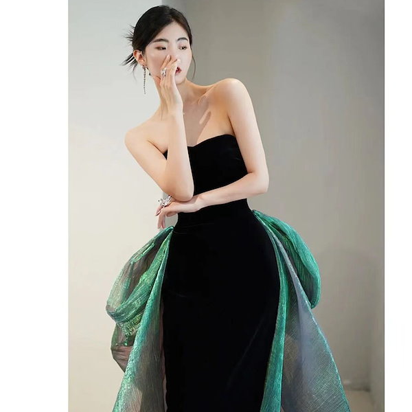 Qoo10] 女性のための黒のイブニングドレス 202