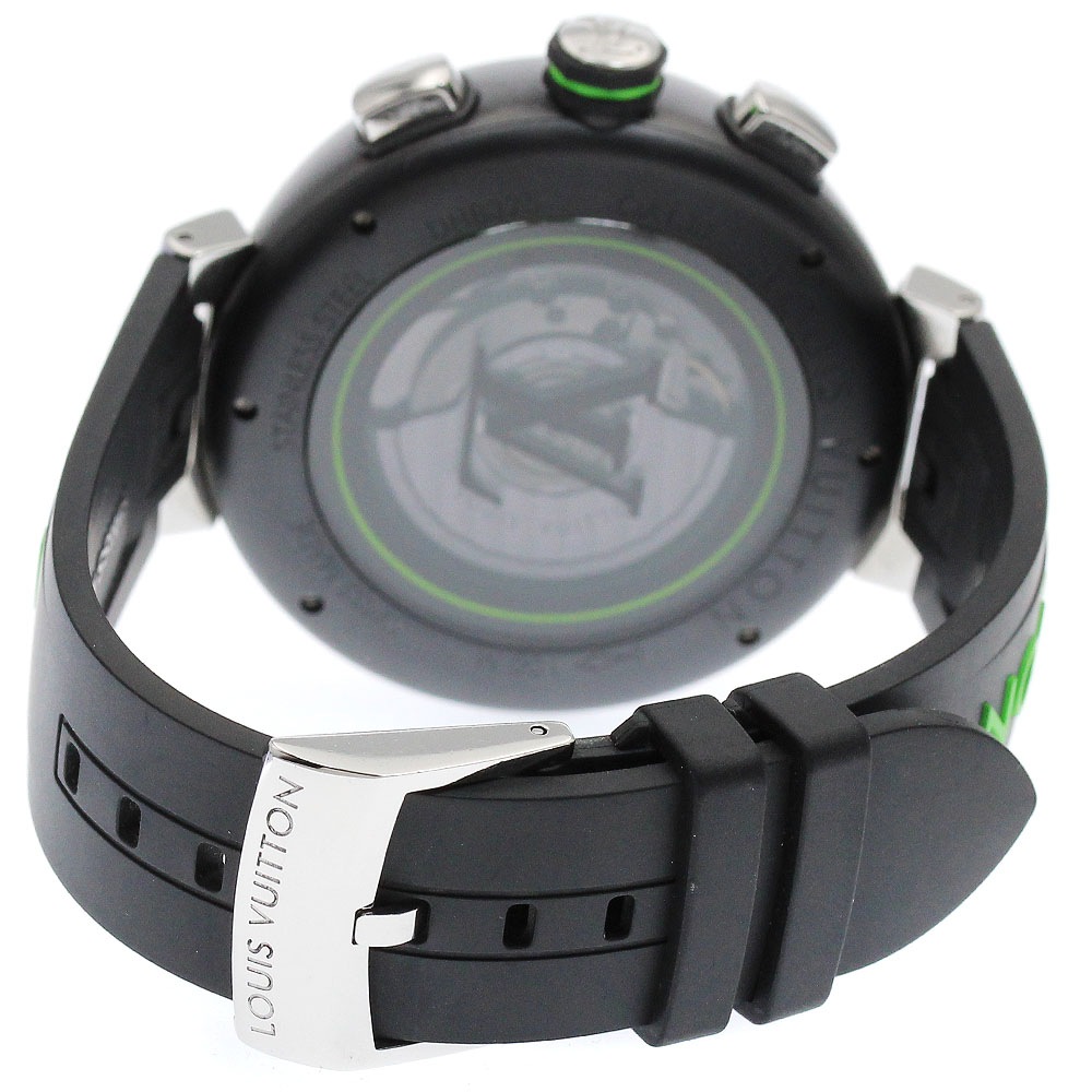 ルイ・ヴィトン LOUIS VUITTON QA130 タンブール ダミエ・グラフィット レース クロノグラフ 自動巻き メンズ 良品 箱付き_885836【中古】 ルイ・ヴィトン LOUIS VUITTON QA130 タンブール ダミエ・グラフィット レース クロノグラフ 自動巻き メンズ 良品 箱付き_885836【中古】