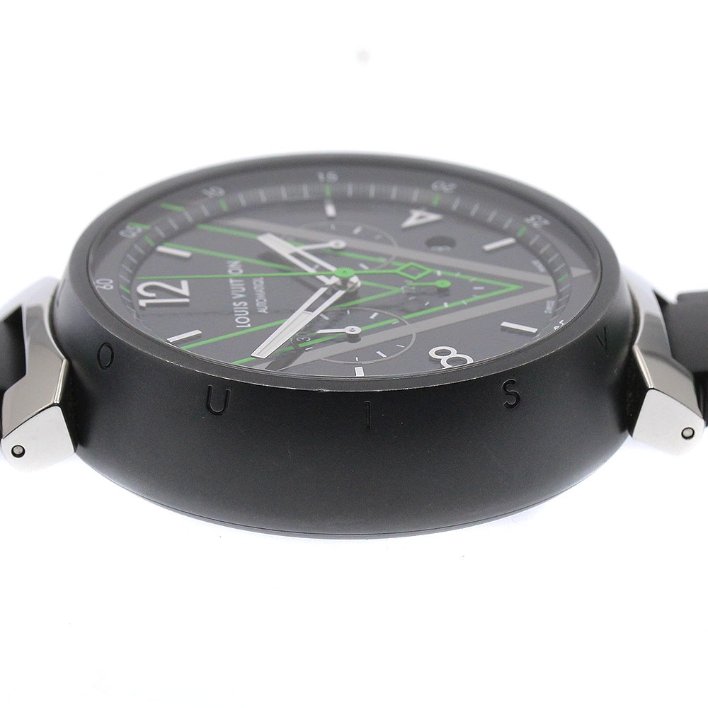 ルイ・ヴィトン LOUIS VUITTON QA130 タンブール ダミエ・グラフィット レース クロノグラフ 自動巻き メンズ 良品 箱付き_885836【中古】 ルイ・ヴィトン LOUIS VUITTON QA130 タンブール ダミエ・グラフィット レース クロノグラフ 自動巻き メンズ 良品 箱付き_885836【中古】