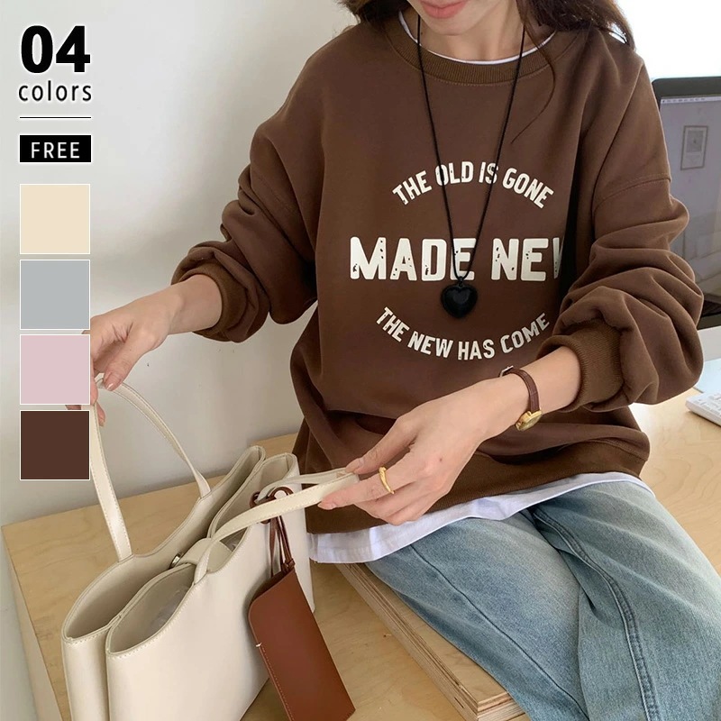 10/30!クーポンで2,810円 ロゴ スウェット レイヤード風 トレーナー トップス レディース ロゴスウェット ドロップショルダー 長袖 クルーネック オーバーサイズ ボリューム袖 重ね着風 レ 10/30!クーポンで2,810円 ロゴ スウェット レイヤード風 トレーナー トップス レディース ロゴスウェット ドロップショルダー 長袖 クルーネック オーバーサイズ ボリューム袖 重ね着風 レ