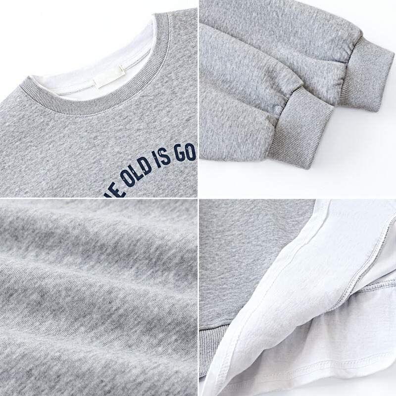 10/30!クーポンで2,810円 ロゴ スウェット レイヤード風 トレーナー トップス レディース ロゴスウェット ドロップショルダー 長袖 クルーネック オーバーサイズ ボリューム袖 重ね着風 レ 10/30!クーポンで2,810円 ロゴ スウェット レイヤード風 トレーナー トップス レディース ロゴスウェット ドロップショルダー 長袖 クルーネック オーバーサイズ ボリューム袖 重ね着風 レ