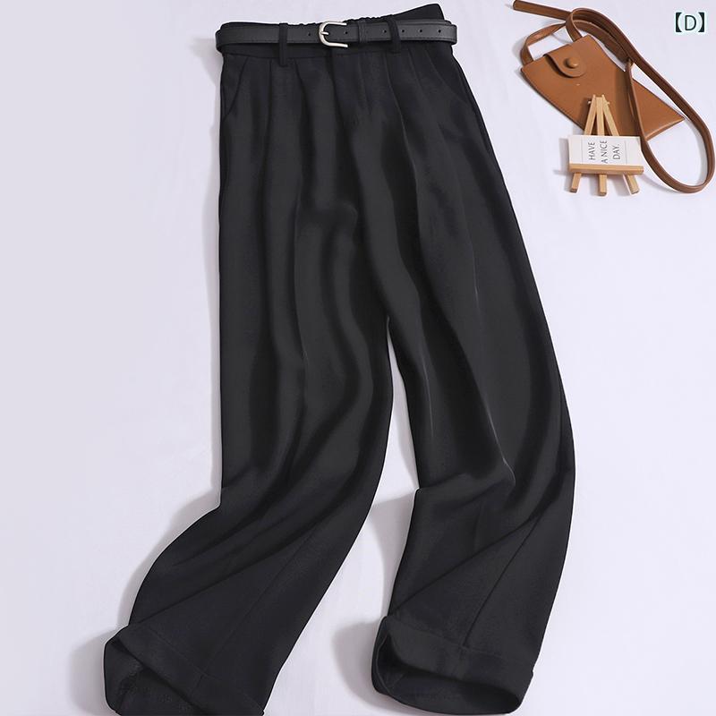 スラックス レディース ロング 汎用性 高さ 伸縮性 バック 裾 シガレット スーツパンツ ナロー 小柄 カジュアル ストレート パンツ