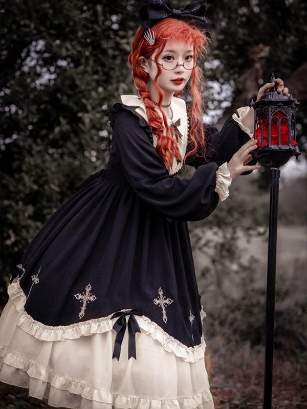 クラロリ ゴシックロリィタ ゴスロリ ロリータ ワンピース メイド服 コスプレ衣装 ロング ハイウエスト コスチューム リボン 長袖 袖付き クリスマス ハロウィンコスプレ 仮装 学園祭 文化祭 クラロリ ゴシックロリィタ ゴスロリ ロリータ ワンピース メイド服 コスプレ衣装 ロング ハイウエスト コスチューム リボン 長袖 袖付き クリスマス ハロウィンコスプレ 仮装 学園祭 文化祭