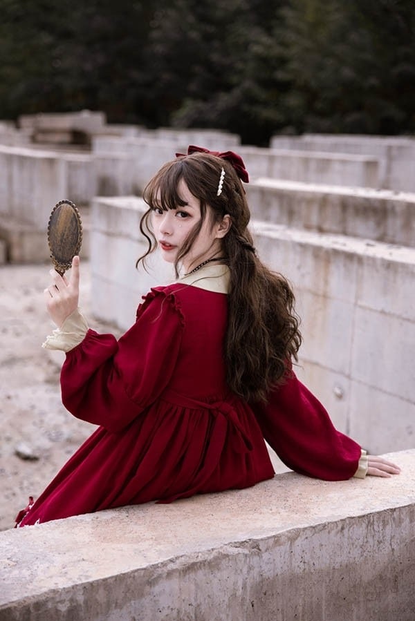 クラロリ ゴシックロリィタ ゴスロリ ロリータ ワンピース メイド服 コスプレ衣装 ロング ハイウエスト コスチューム リボン 長袖 袖付き クリスマス ハロウィンコスプレ 仮装 学園祭 文化祭 クラロリ ゴシックロリィタ ゴスロリ ロリータ ワンピース メイド服 コスプレ衣装 ロング ハイウエスト コスチューム リボン 長袖 袖付き クリスマス ハロウィンコスプレ 仮装 学園祭 文化祭
