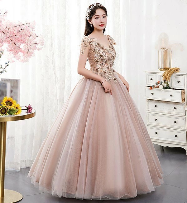 カラードレス 演奏会用ドレス ノースリーブ Vネック 二次会 ウエディングドレス 大きいサイズ ブライダル 発表会 大人 ピアノ 高校生の演奏会にお勧め コンサート プリンセスライン チュール ドレス