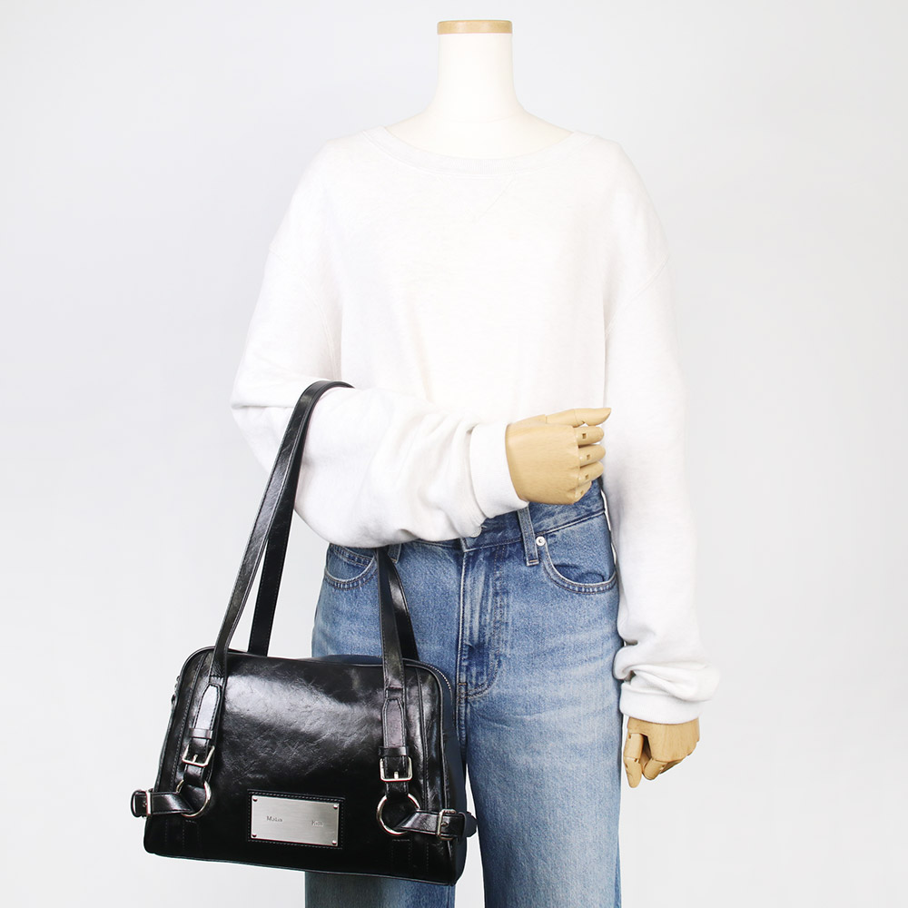 バッグ ショルダーバッグ MK2511BG024M BLACK ボウリングバッグ風 レディース 新作 バッグ ショルダーバッグ MK2511BG024M BLACK ボウリングバッグ風 レディース 新作