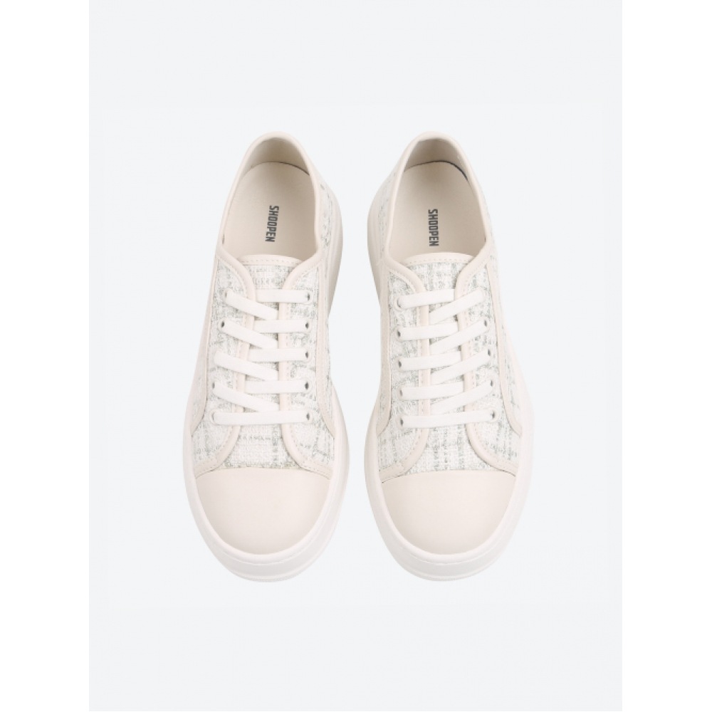 SHOOPEN HPWPDEA702 カップソールツイードプラットフォームスニーカー