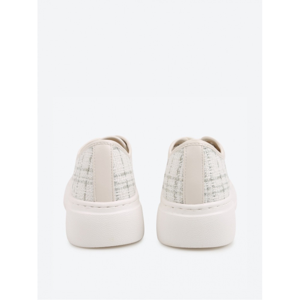 SHOOPEN HPWPDEA702 カップソールツイードプラットフォームスニーカー