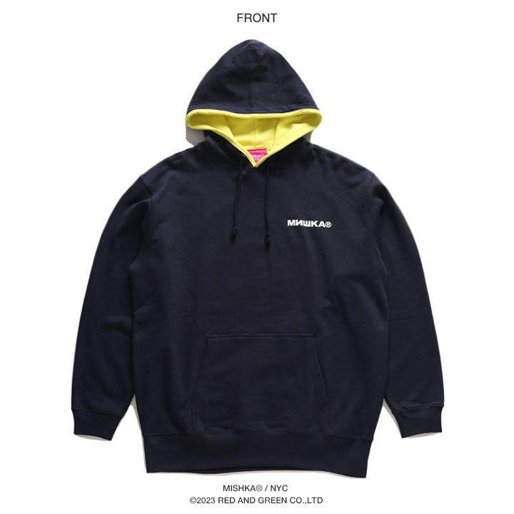 MISHKA パーカー ブランド スケボー フーディ 長袖 スウェット メンズ 春秋冬用 紺 大きいサイズ トップス 袖ロゴ KEEPWATCH キープウォッチ