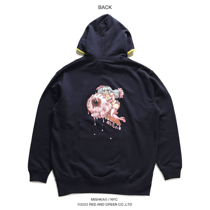 MISHKA パーカー ブランド スケボー フーディ 長袖 スウェット メンズ 春秋冬用 紺 大きいサイズ トップス 袖ロゴ KEEPWATCH キープウォッチ