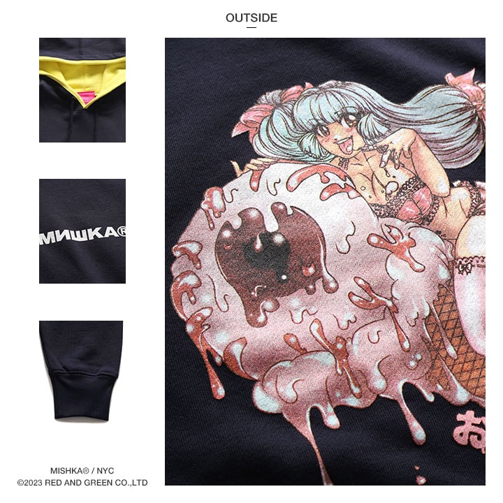 MISHKA パーカー ブランド スケボー フーディ 長袖 スウェット メンズ 春秋冬用 紺 大きいサイズ トップス 袖ロゴ KEEPWATCH キープウォッチ