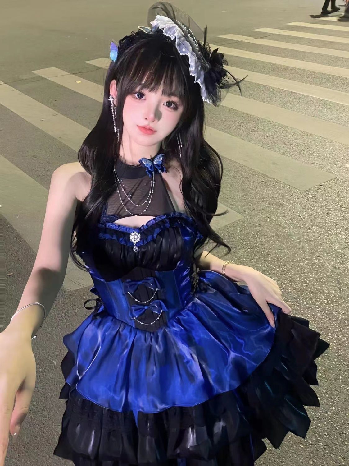 プリンセススタイルピュアラストスタイルホルターネックサスペンダースカートチュチュスカート