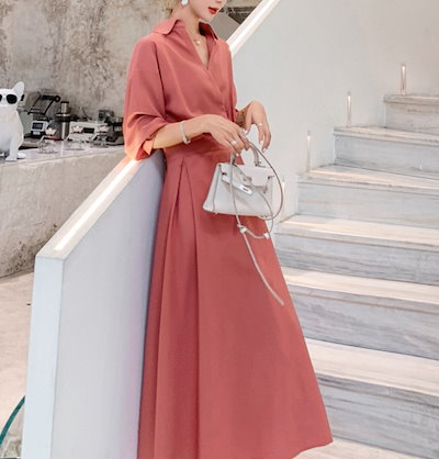 新作限定品 ワンピース プルオーバー ロング ミモレ : レディース服 超特価お得