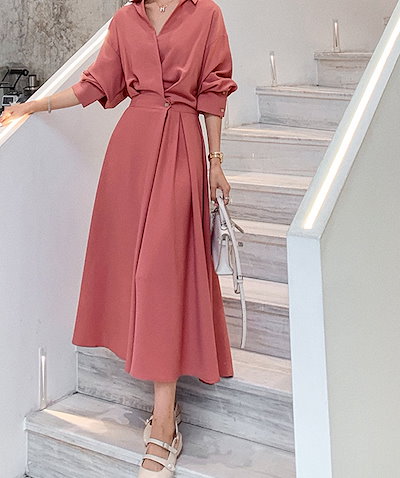 新作限定品 ワンピース プルオーバー ロング ミモレ : レディース服 超特価お得