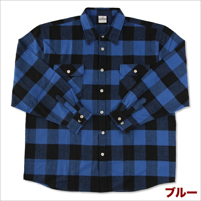 【ビッグサイズ 5XL】ロスコ チェックシャツ メンズ ROTHCO シャツ 長袖 ネルシャツ チェックシャツ 厚手 フランネルシャツ 特大 大きいサイズ 大きめ ゆったり ビッグシルエット ビッグ