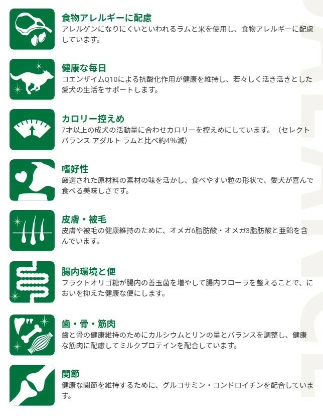 【プレゼント付】セレクトバランス エイジングケア ラム 小粒 ７才以上の成犬用 3kg【デオクリーン付】